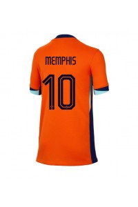 Nederland Memphis Depay #10 Voetbaltruitje Thuis tenue Dames EK 2024 Korte Mouw